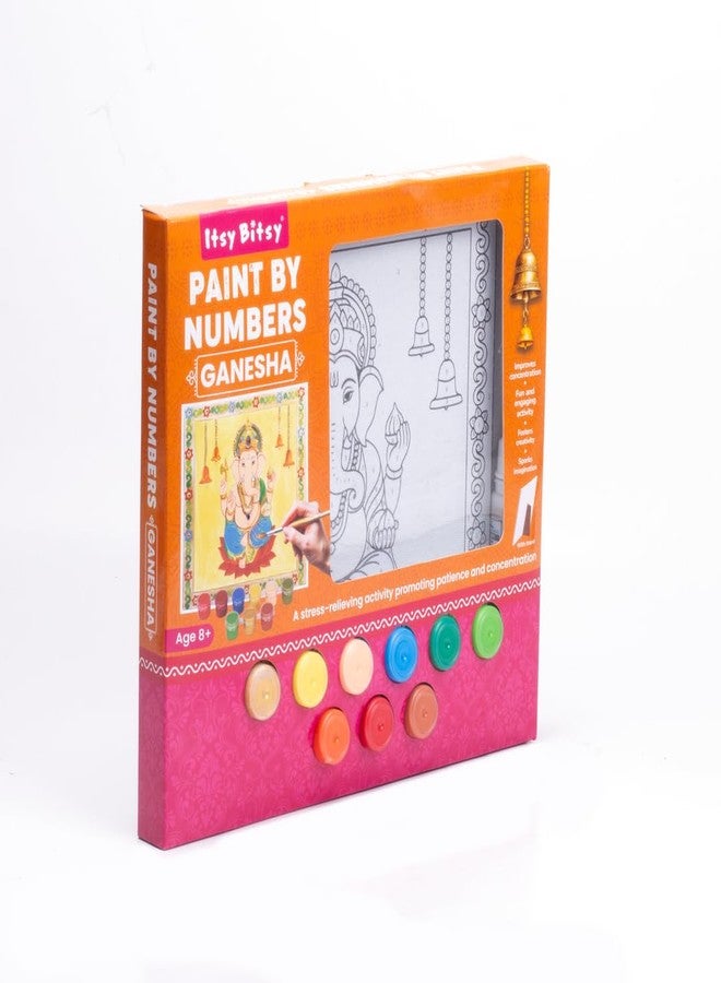 itsy-bitsy Itsy Bitsy DIY Paint by Numbers Kit | Ganesha Painting Set with Pre-Printed Canvas| Acrylic Paints & Decorations | 8x8 inch | Table Decor | Craft for Kids & Adults - Image 5
